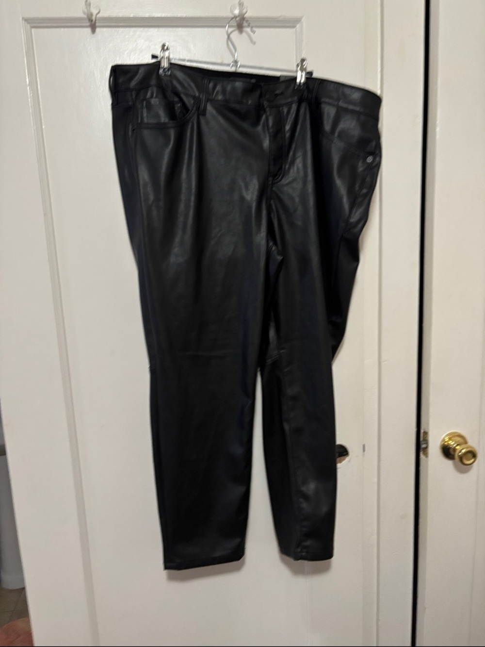 torrid Black Faux Leather Straight Leg Pants